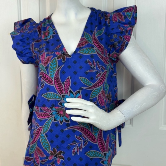 SUGARLIPS Rayanne Indigo Chia Flutter Peplum Top Size XS. E98 - Picture 3 of 14